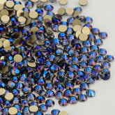 Violet Effect Glass FlatBack Rhinestones Golden Back In Bulk WholesaleRhinestone
